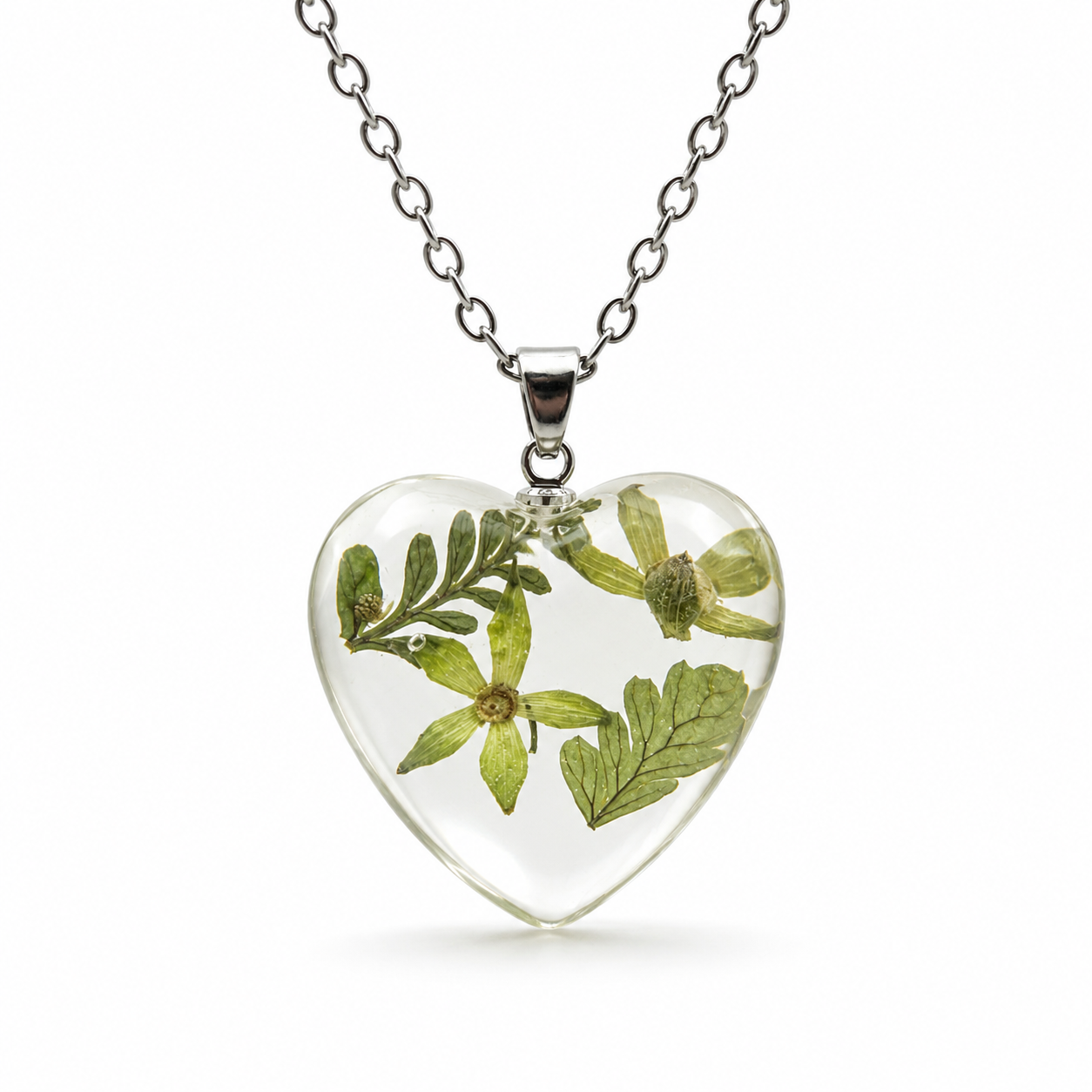 December narcissus Heart Shaped Necklace