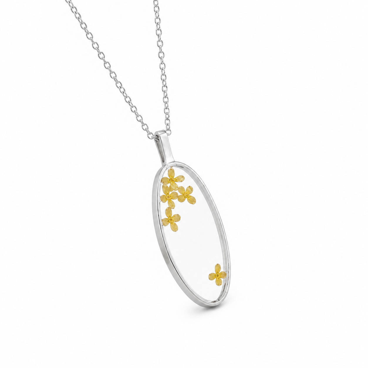 Falling Osmanthus Silver Necklace
