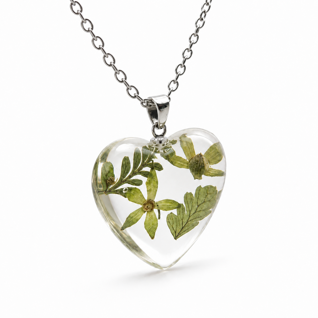 December narcissus Heart Shaped Necklace