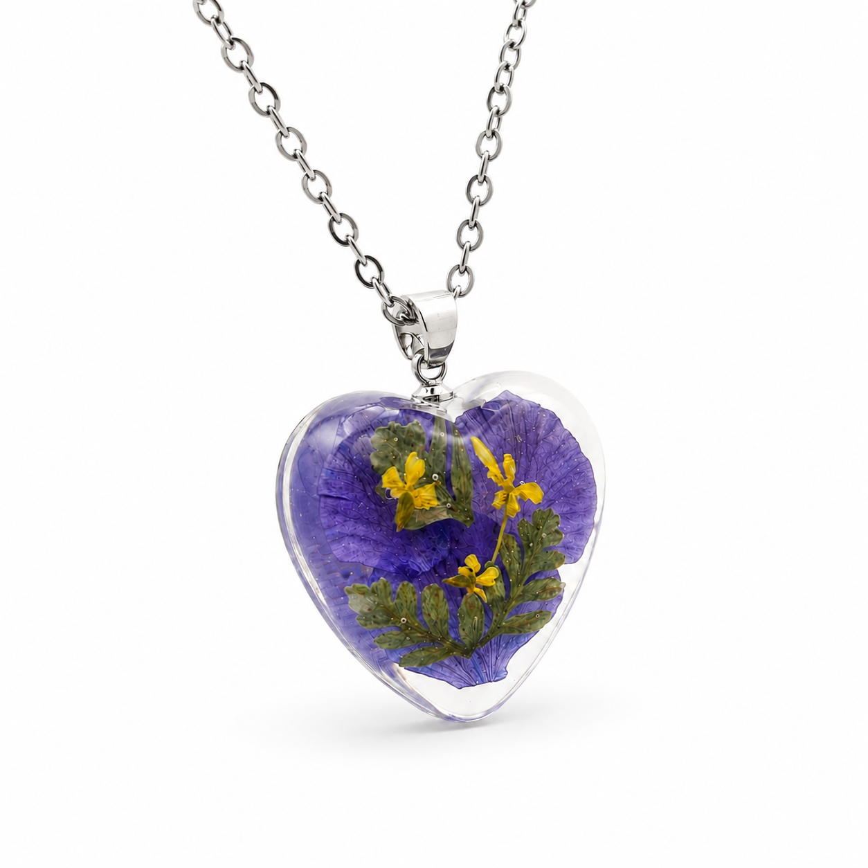 February Violet Heart Shaped Necklace