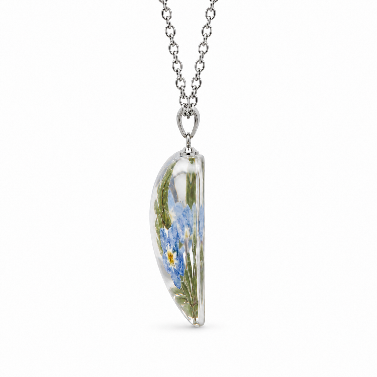 September Forget-Me-Not Heart Shaped Necklace