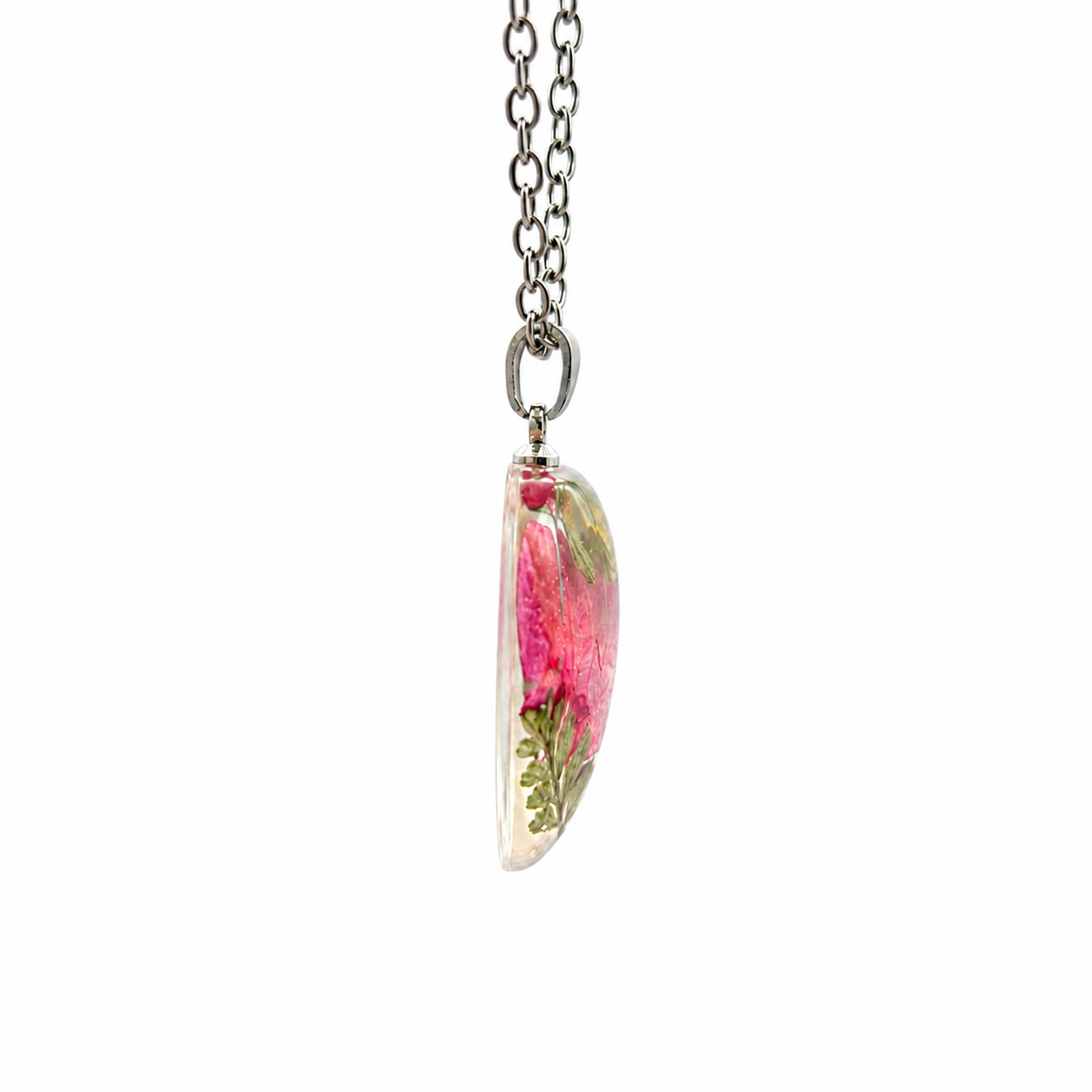 April Peony Heart Shaped Necklace