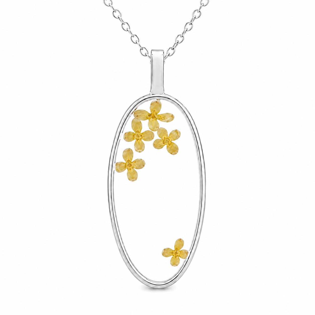 Falling Osmanthus Silver Necklace