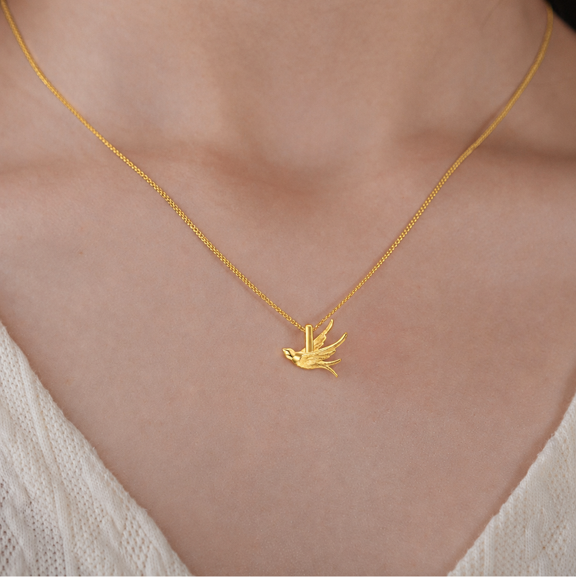 18K Gold-Plated Swallow Necklace