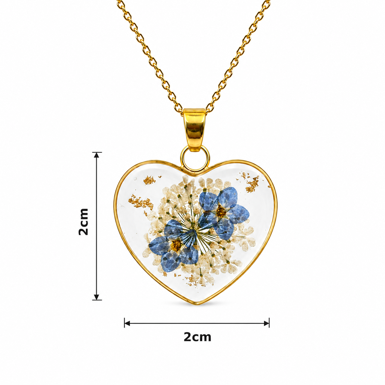 Forget-Me-Not Heart Set in 18K Gold