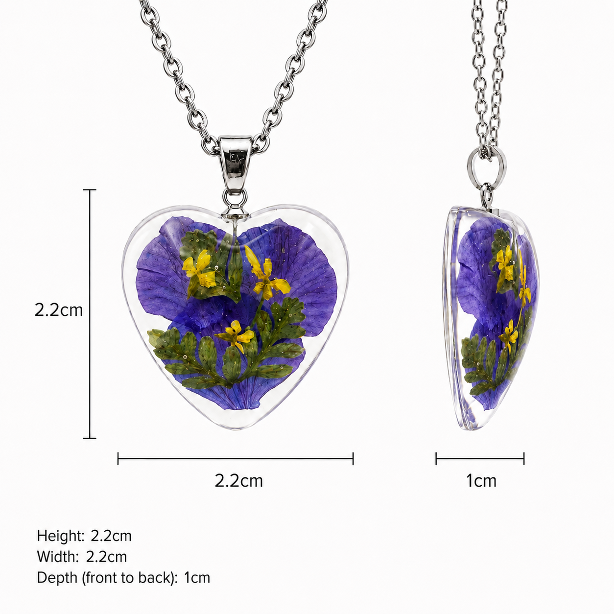 February Violet Heart Shaped Necklace