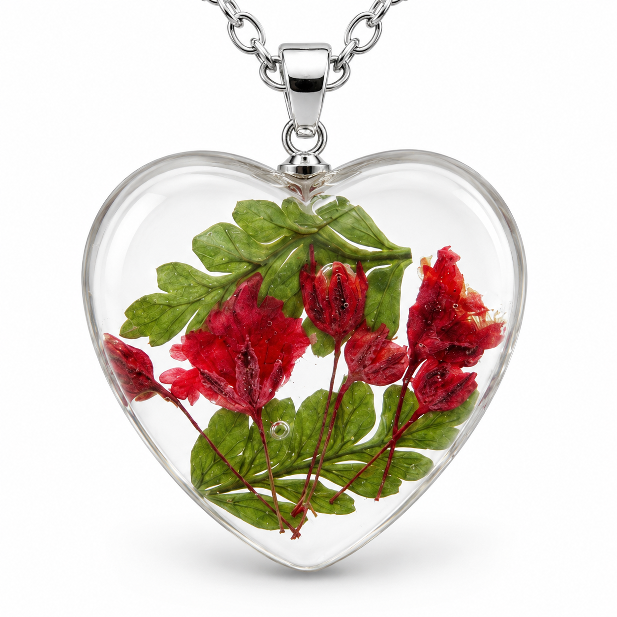 August Gladiolus Heart Shaped Necklace