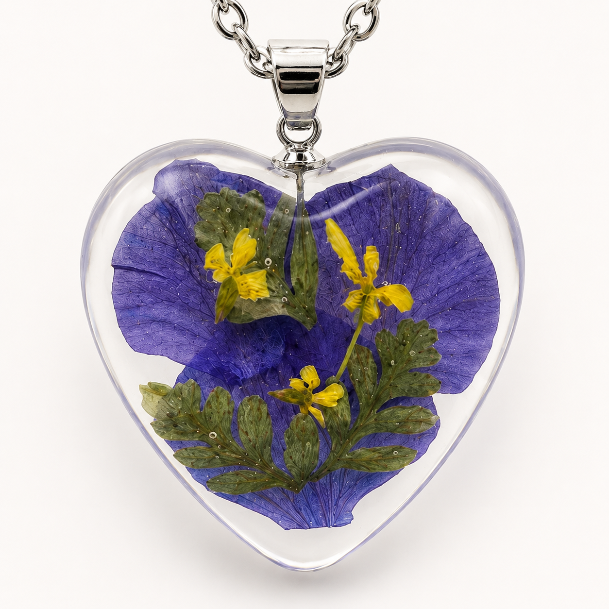 February Violet Heart Shaped Necklace