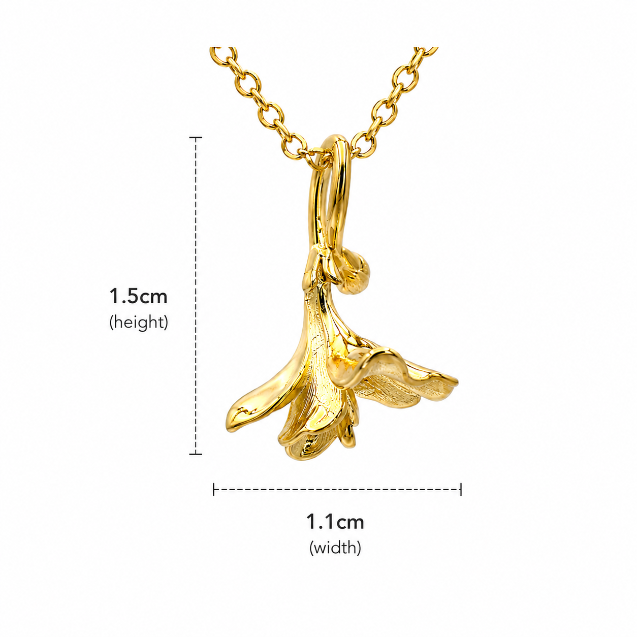 18K Gold Freesia Flower Necklace