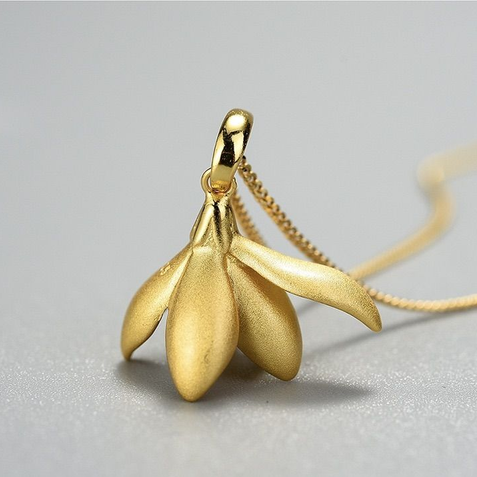 18K Gold-Plated Magnolia Necklace