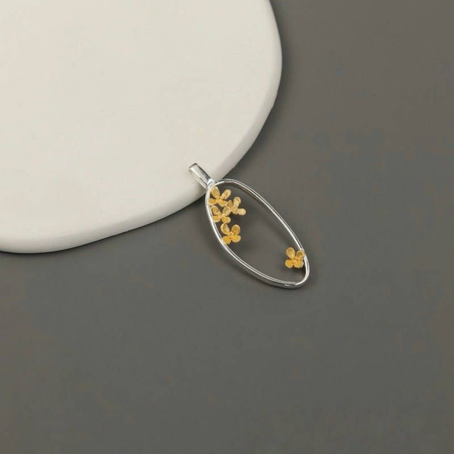 Falling Osmanthus Silver Necklace