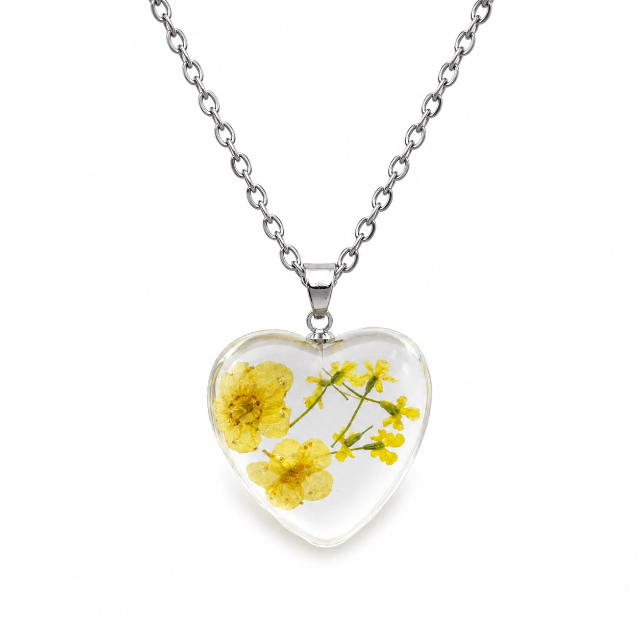 March Daffodil Heart Shaped Necklace