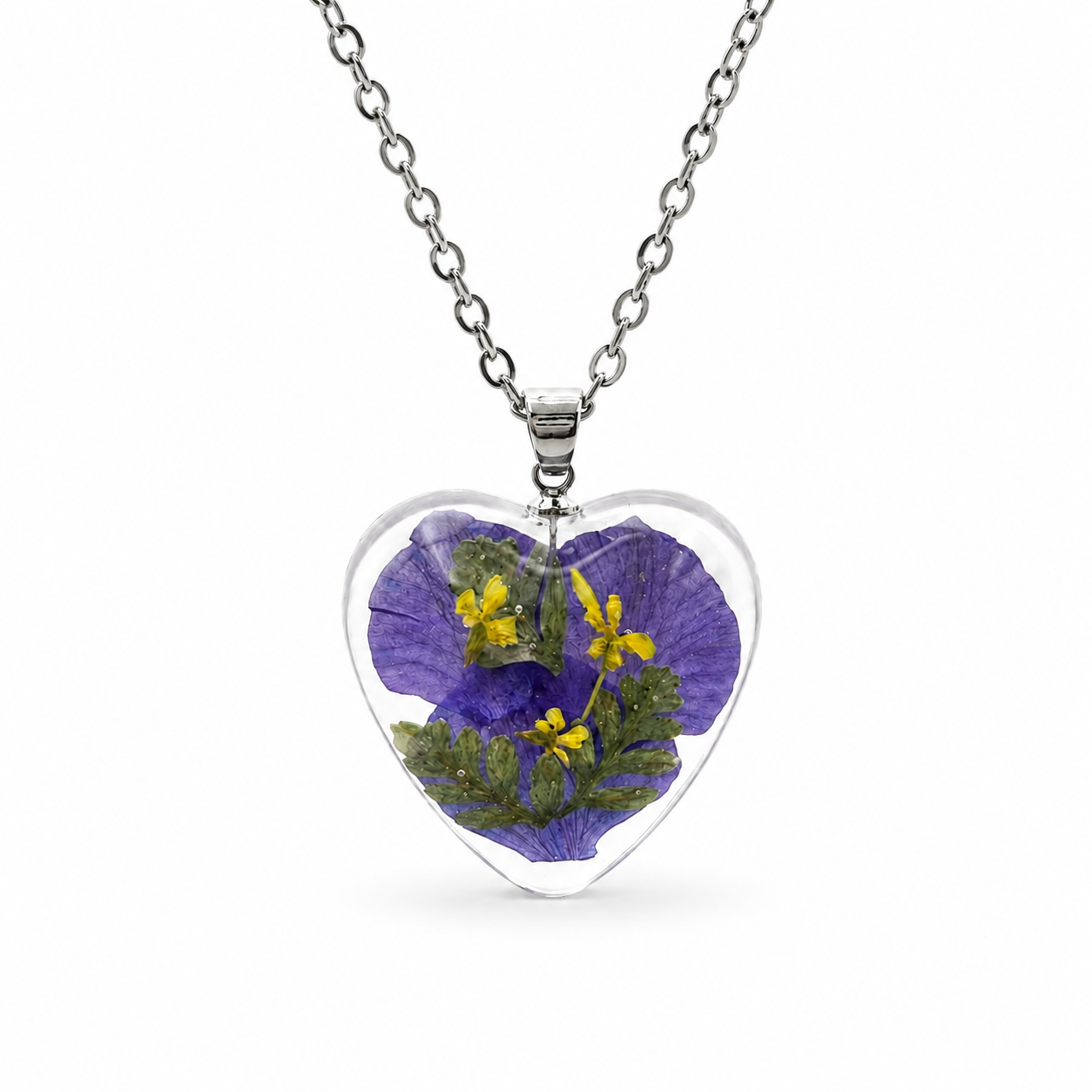 February Violet Heart Shaped Necklace