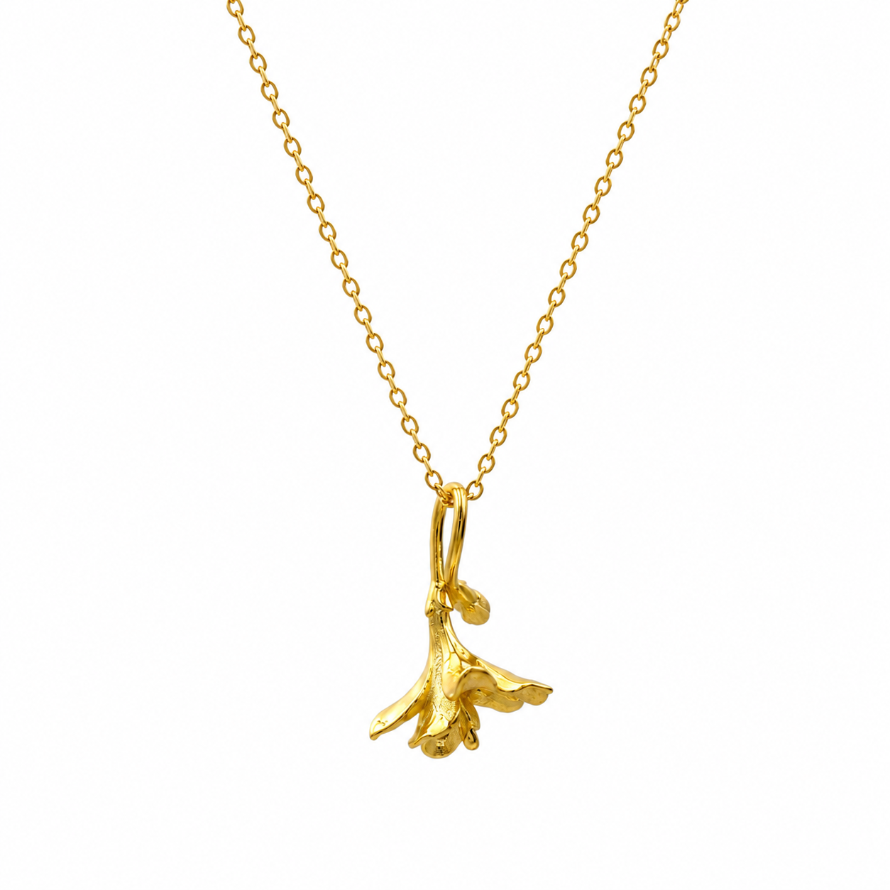 18K Gold Freesia Flower Necklace
