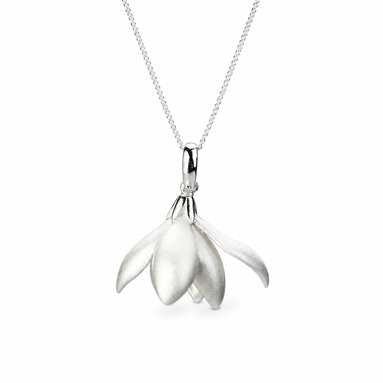Sterling Silver Magnolia Necklace