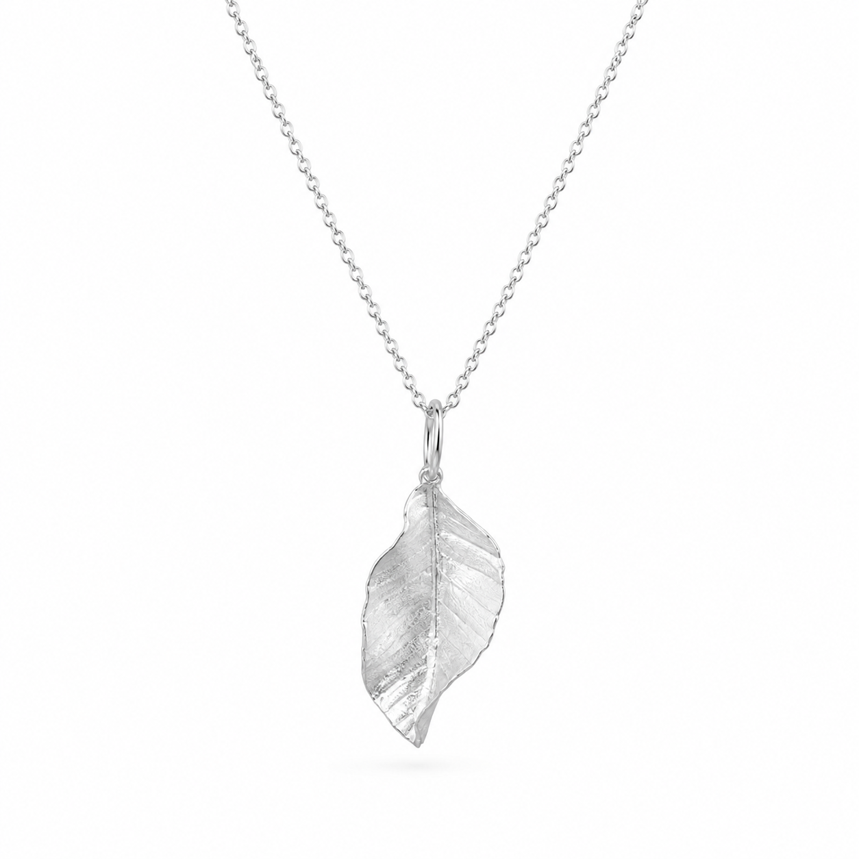925 Sterling Silver Autumn Leaf Necklace