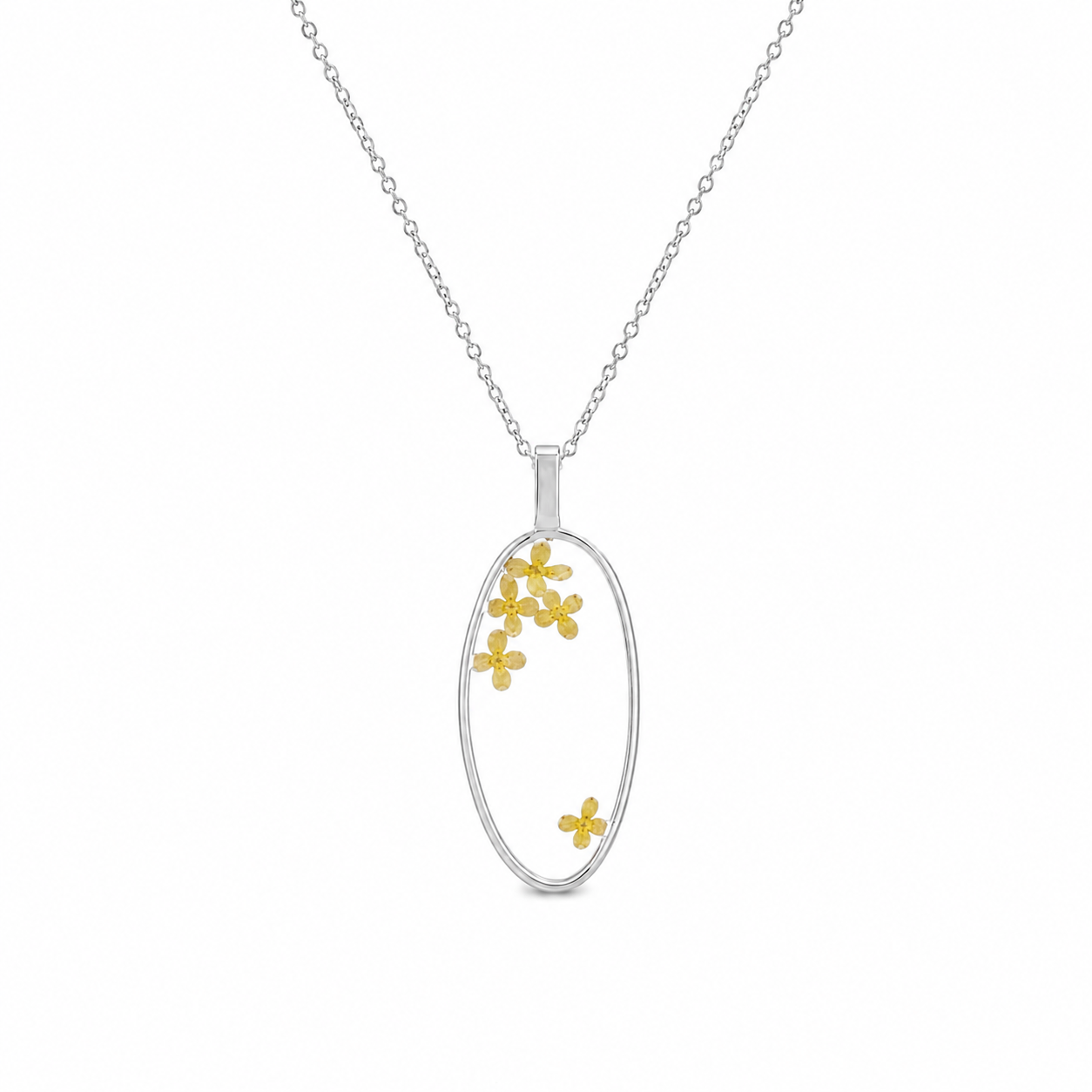Falling Osmanthus Silver Necklace