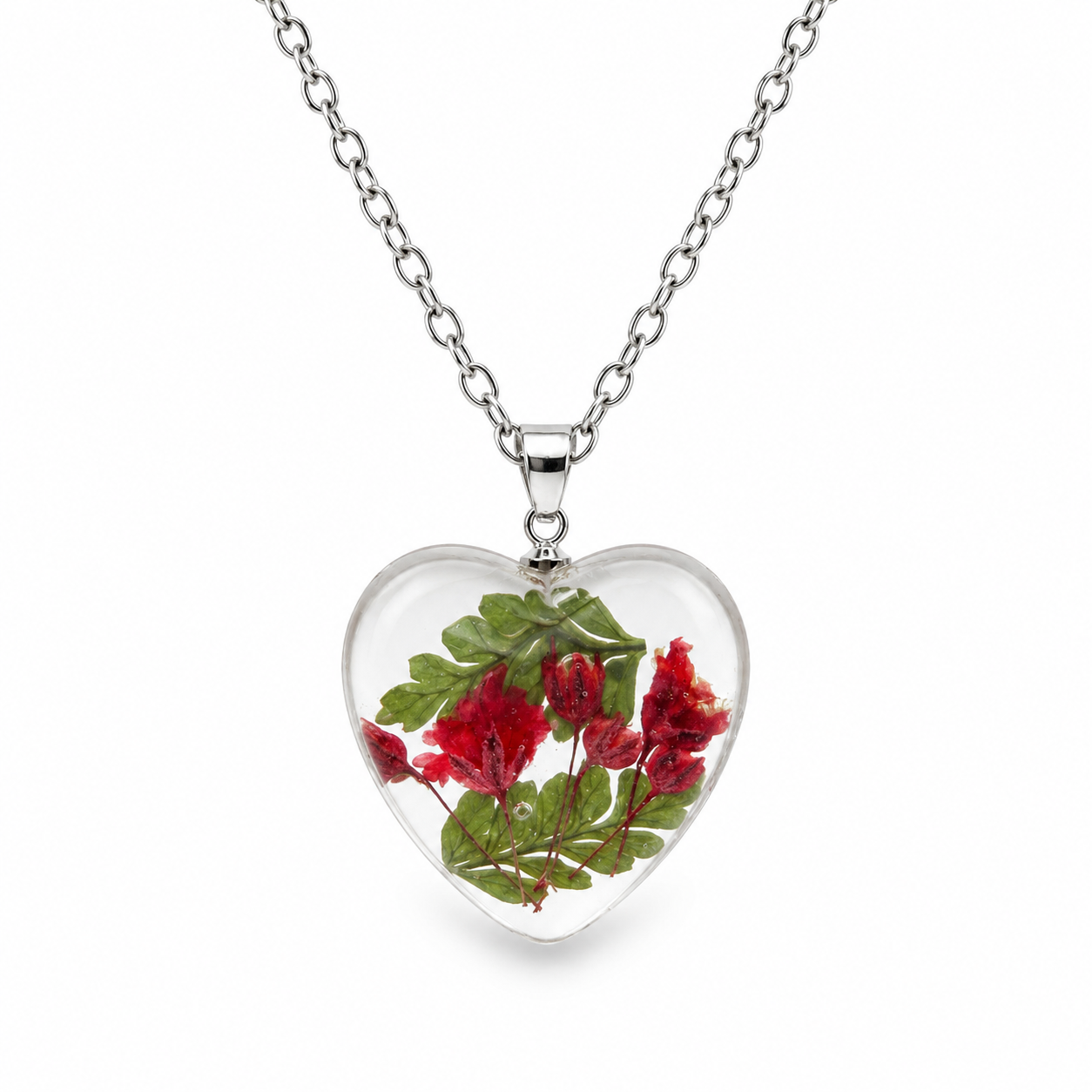 August Gladiolus Heart Shaped Necklace