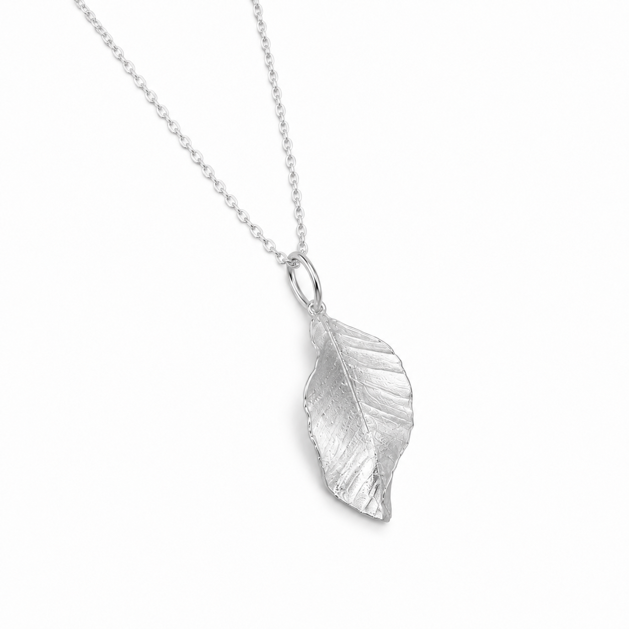 925 Sterling Silver Autumn Leaf Necklace