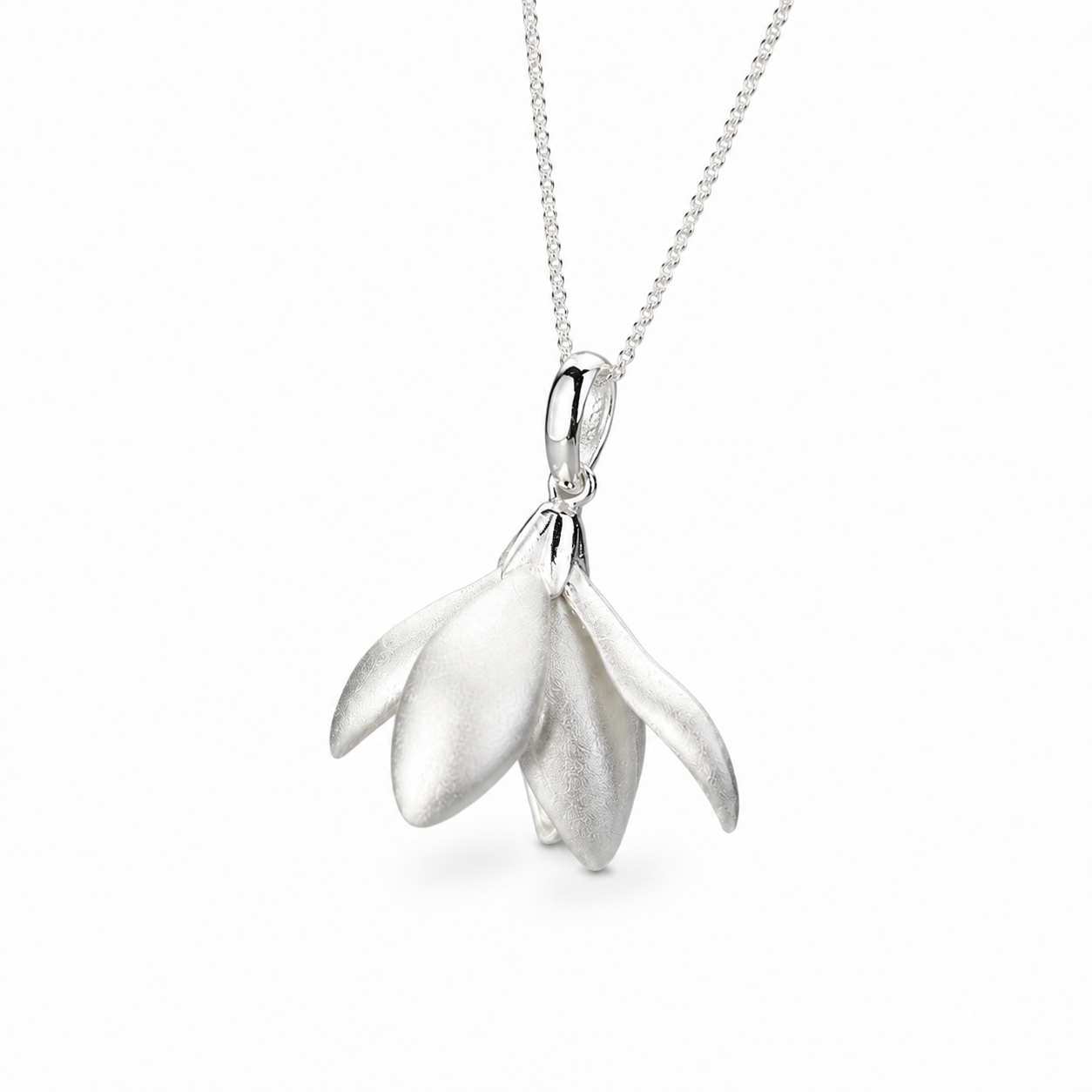 Sterling Silver Magnolia Necklace