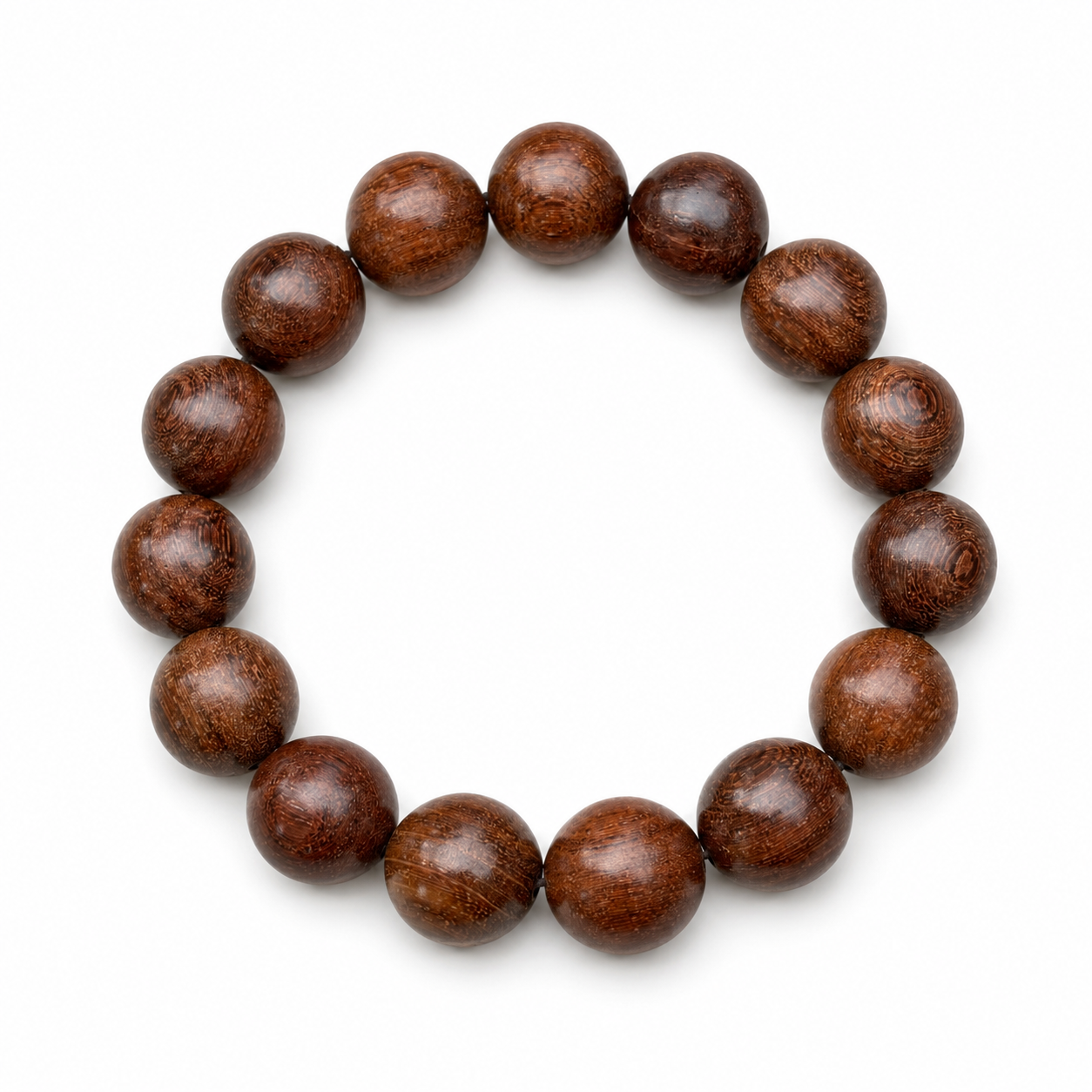 Medium polished rosewood bead bracelet