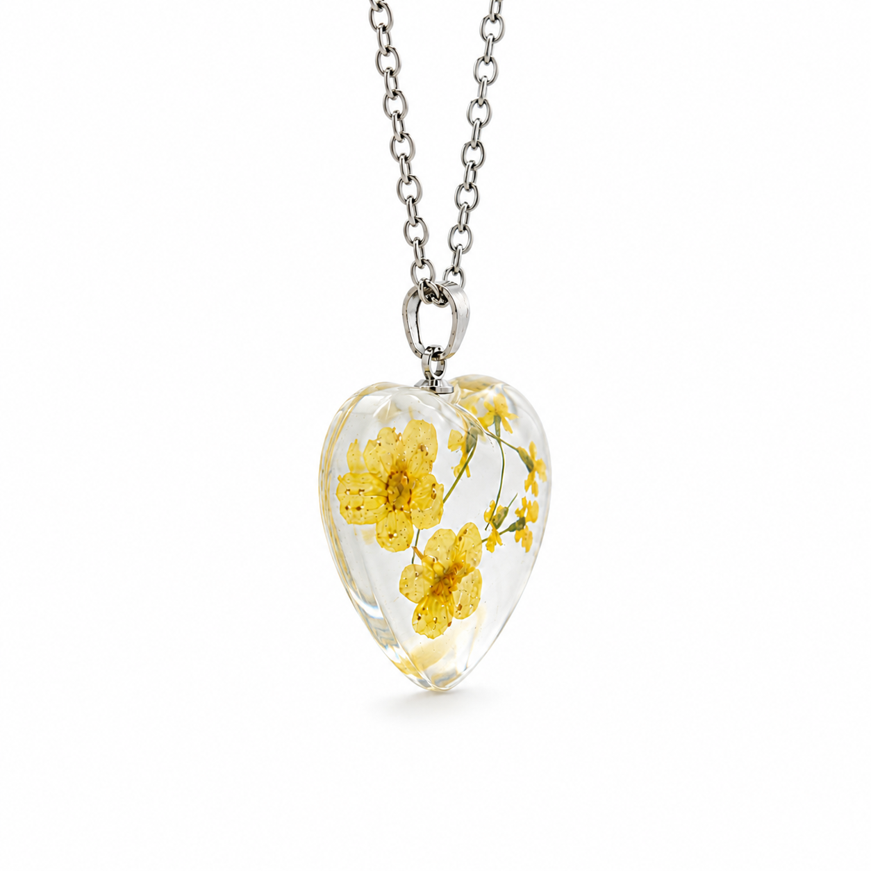 March Daffodil Heart Shaped Necklace