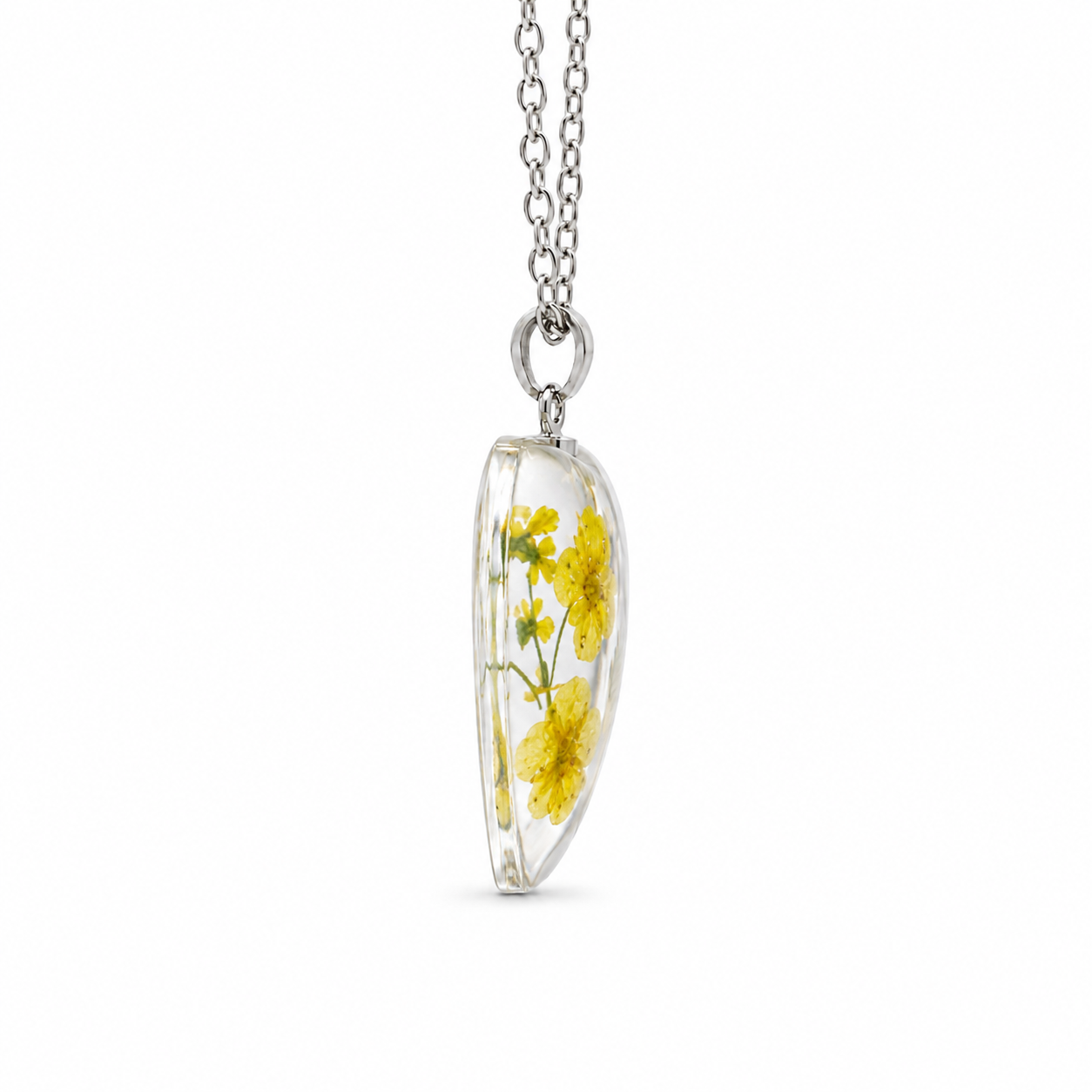 March Daffodil Heart Shaped Necklace
