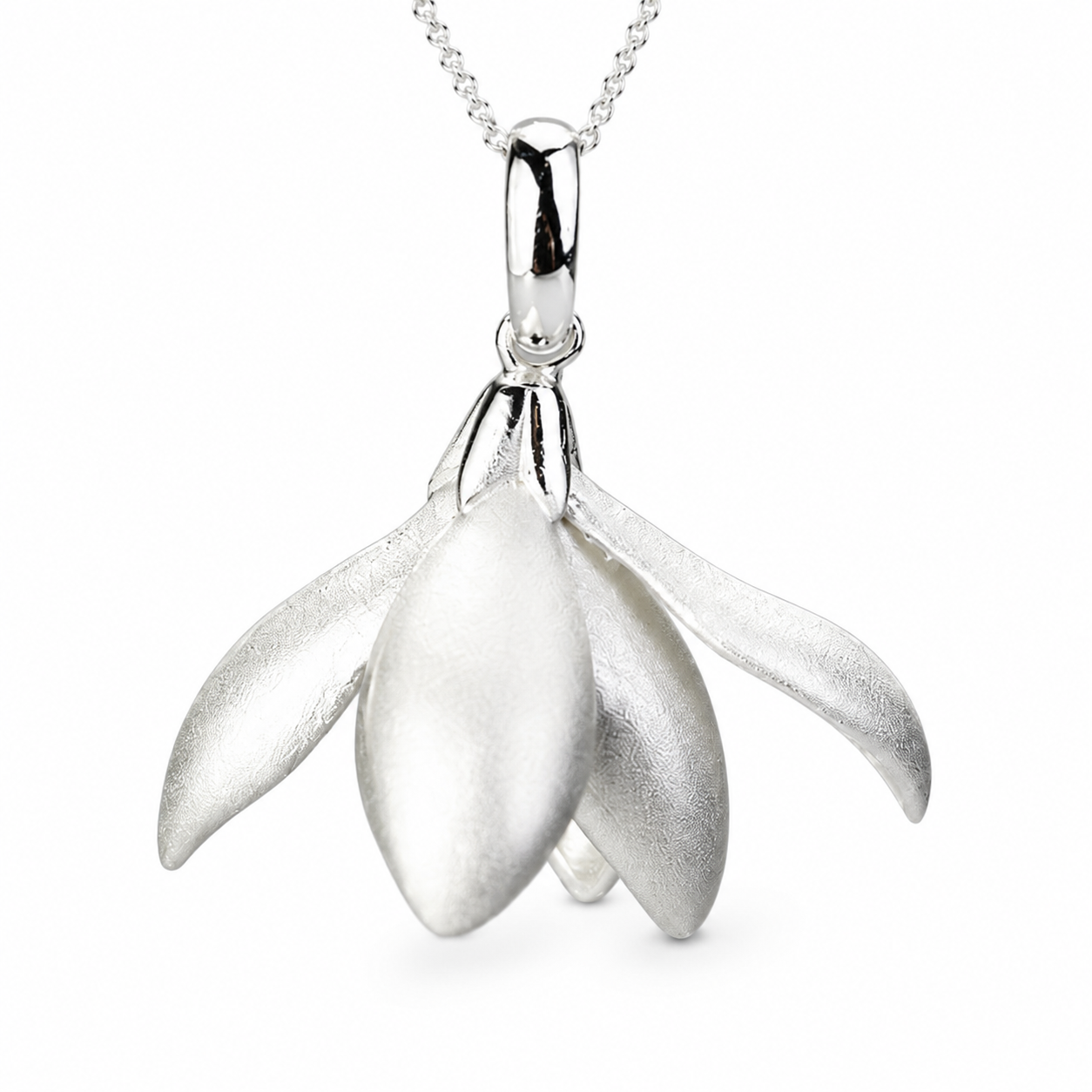 Sterling Silver Magnolia Necklace