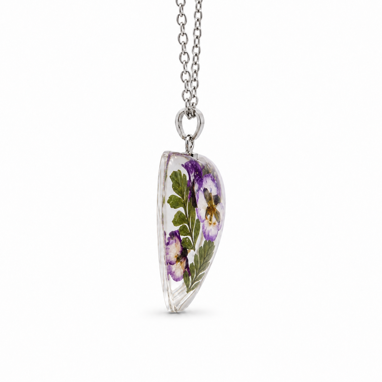 January Carnation Heart Shaped Necklace