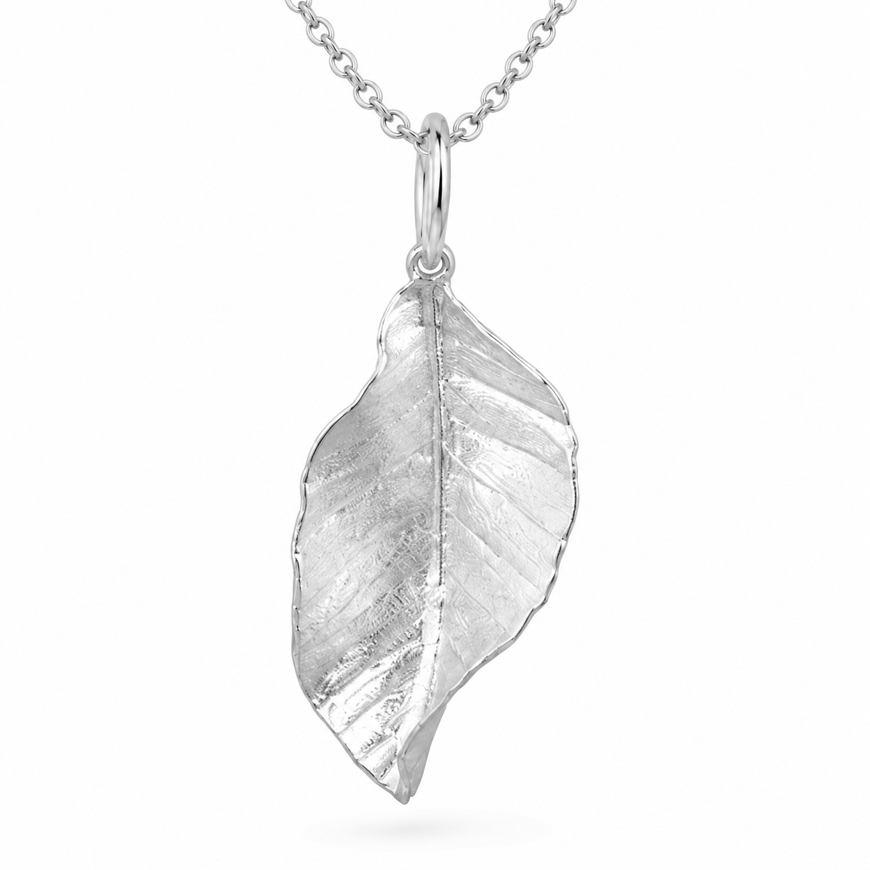 925 Sterling Silver Autumn Leaf Necklace