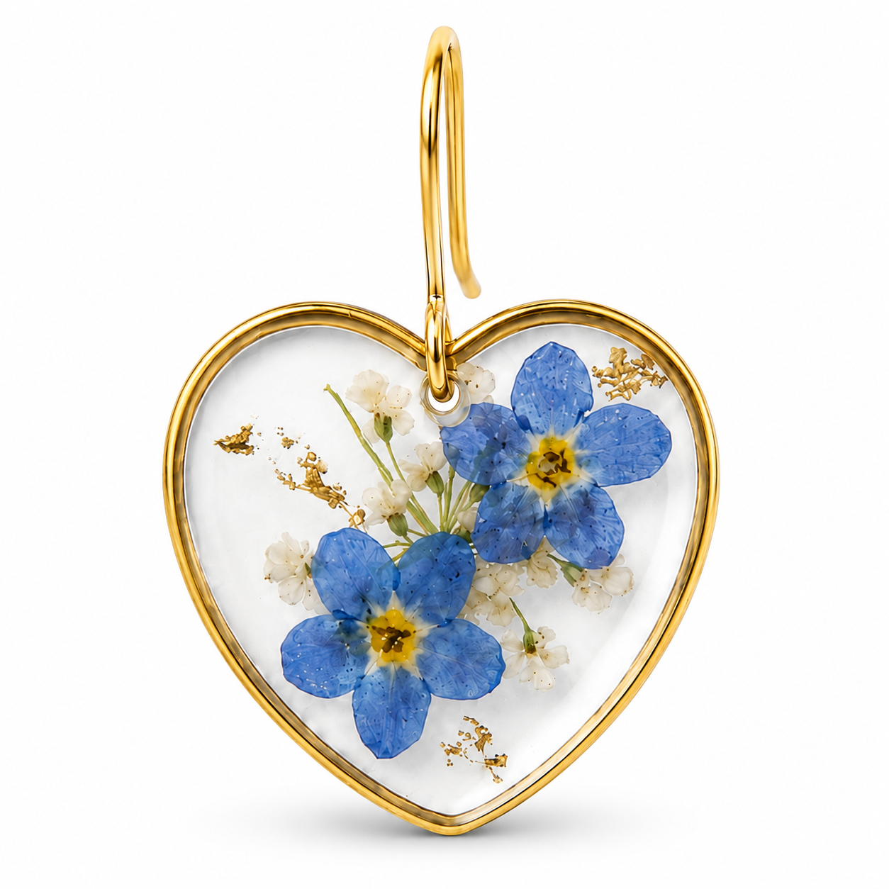 Forget-Me-Not Heart Set in 18K Gold