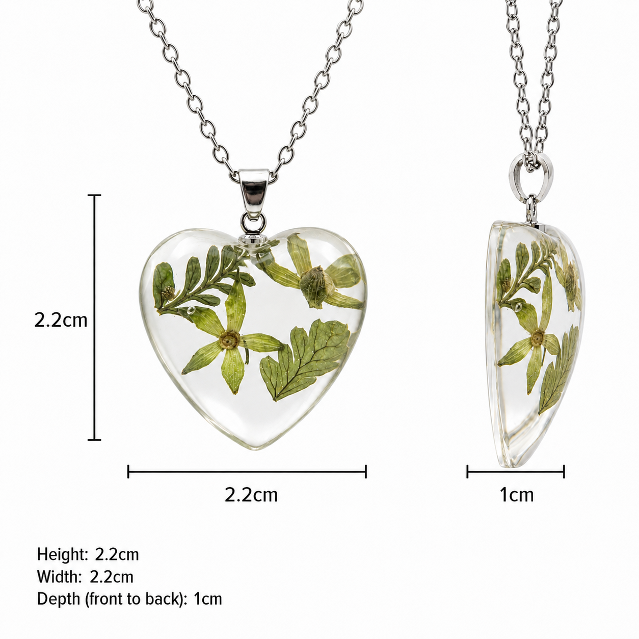 December narcissus Heart Shaped Necklace