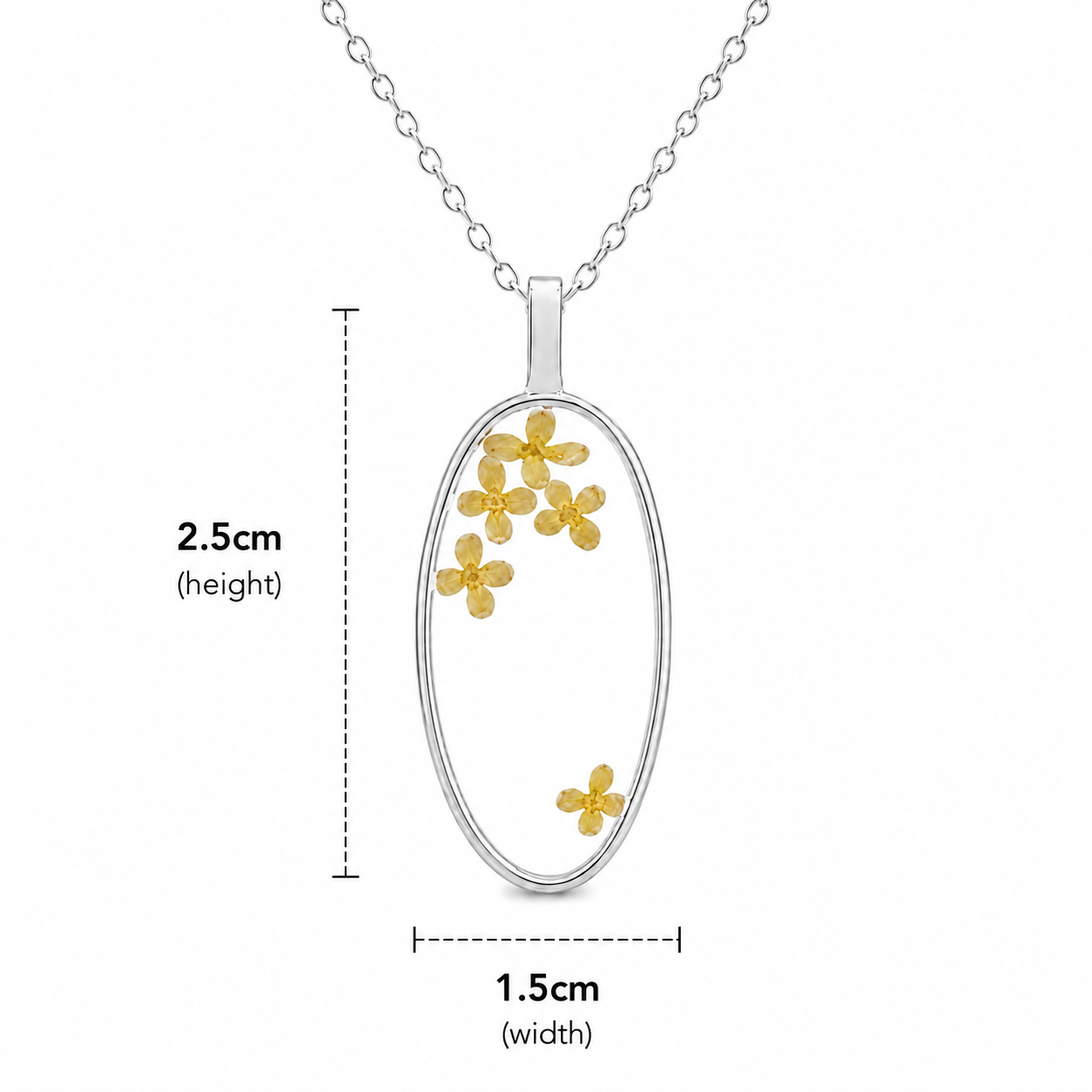 Falling Osmanthus Silver Necklace