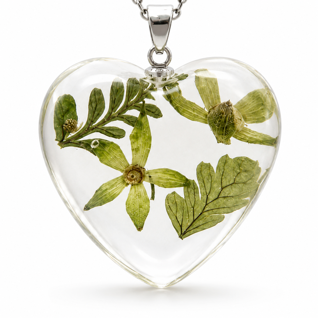 December narcissus Heart Shaped Necklace