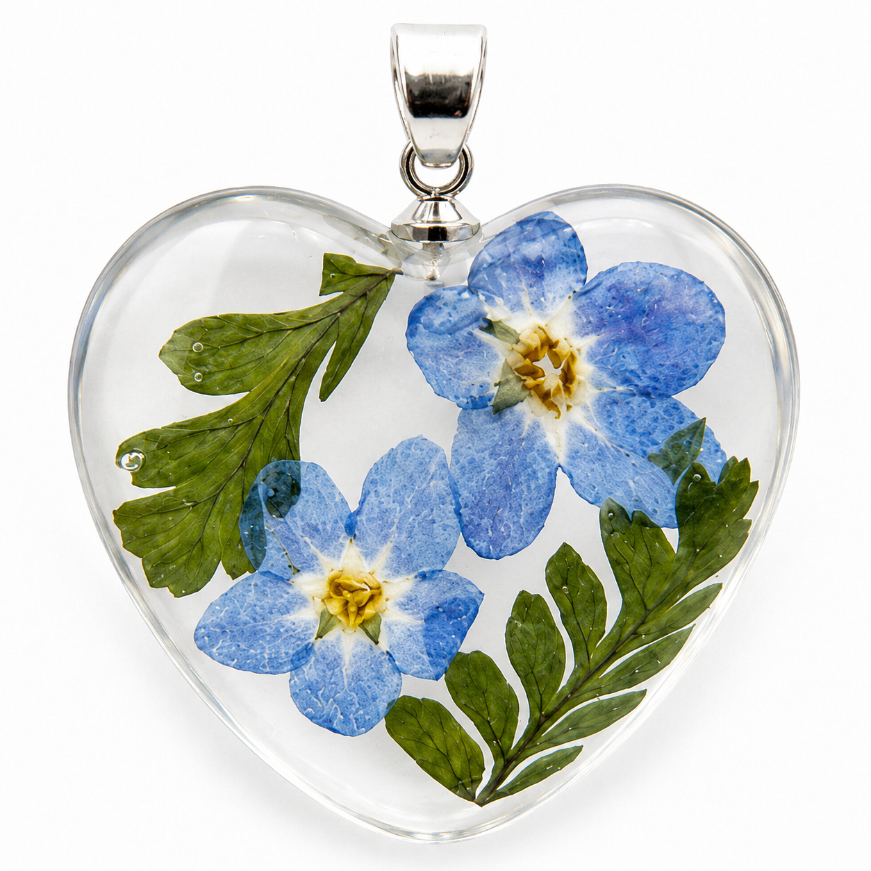 September Forget-Me-Not Heart Shaped Necklace