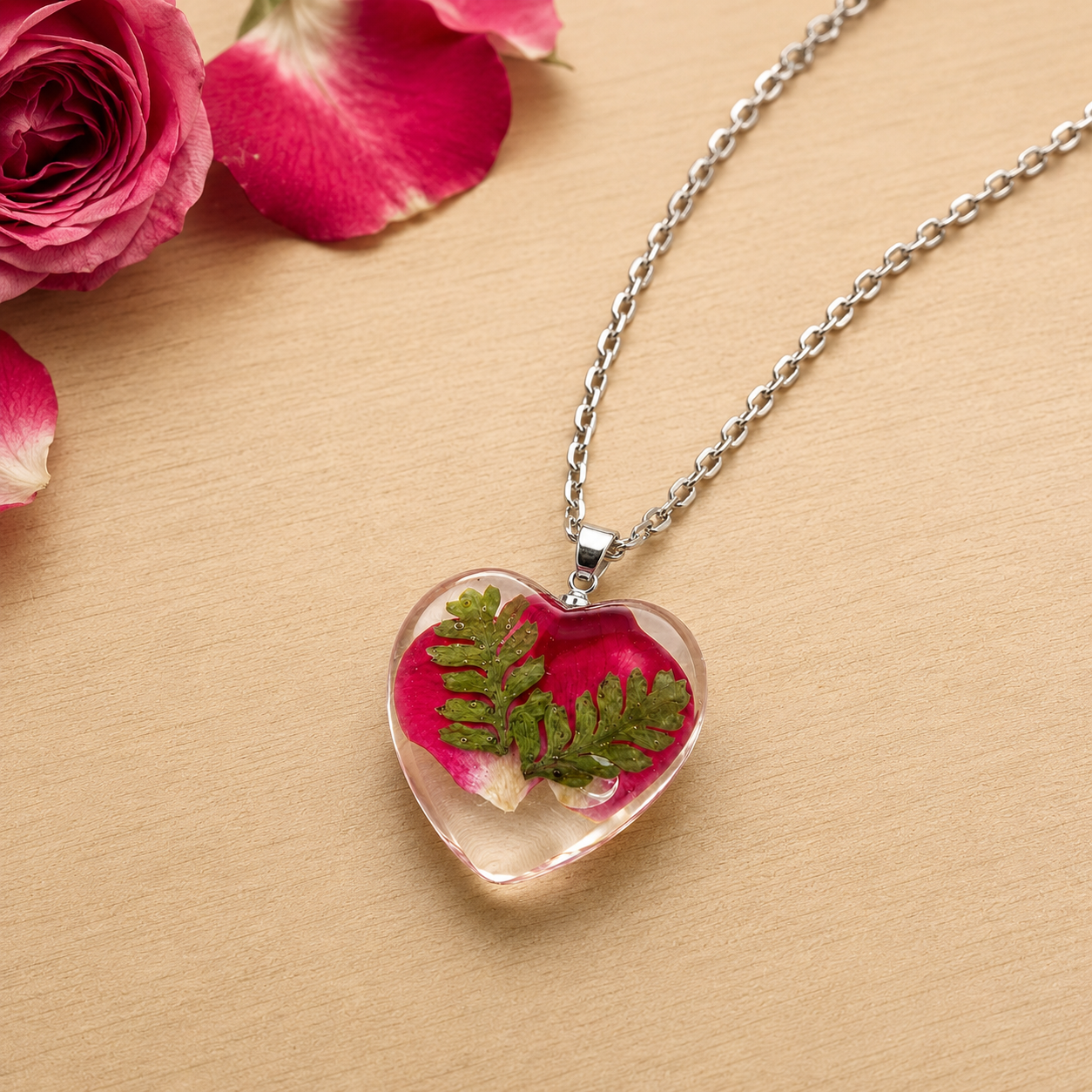 June Rose Heart Shaped Necklace