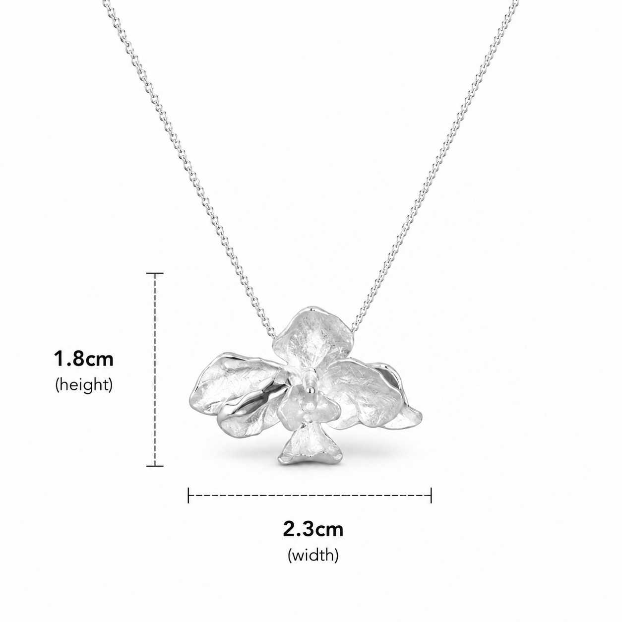 Sterling Silver Orchid Necklace