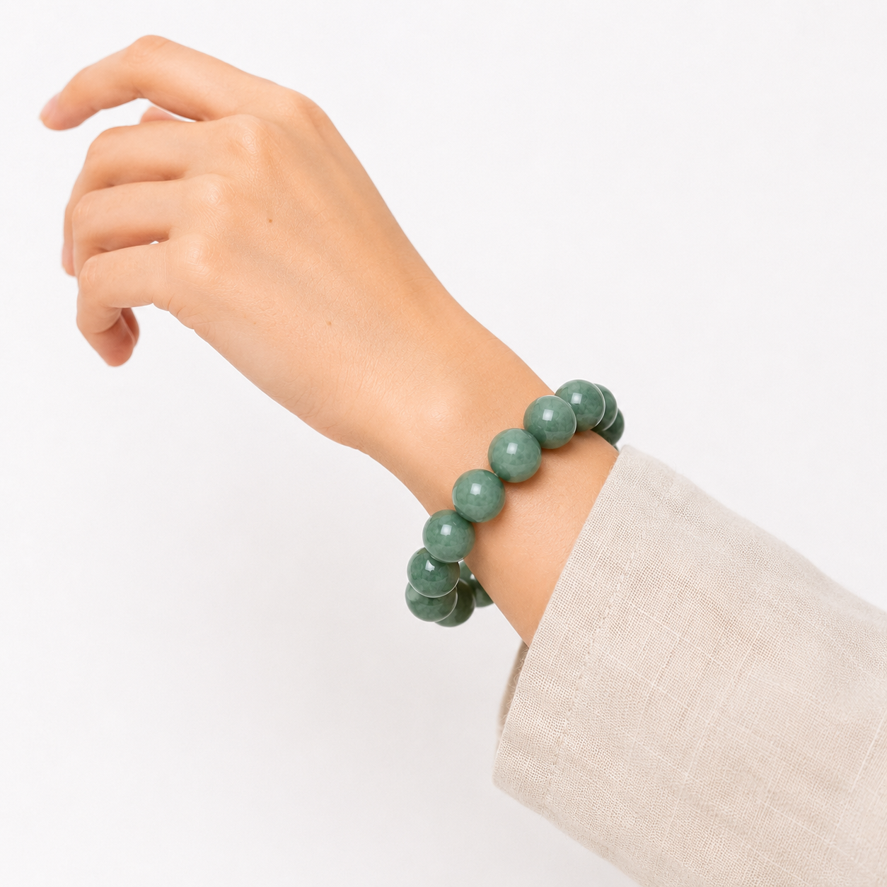 Natural Jade Bead Bracelet
