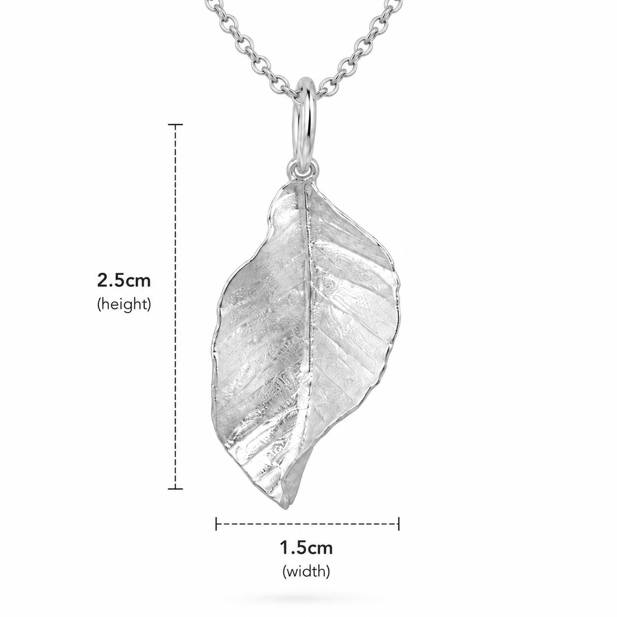 925 Sterling Silver Autumn Leaf Necklace