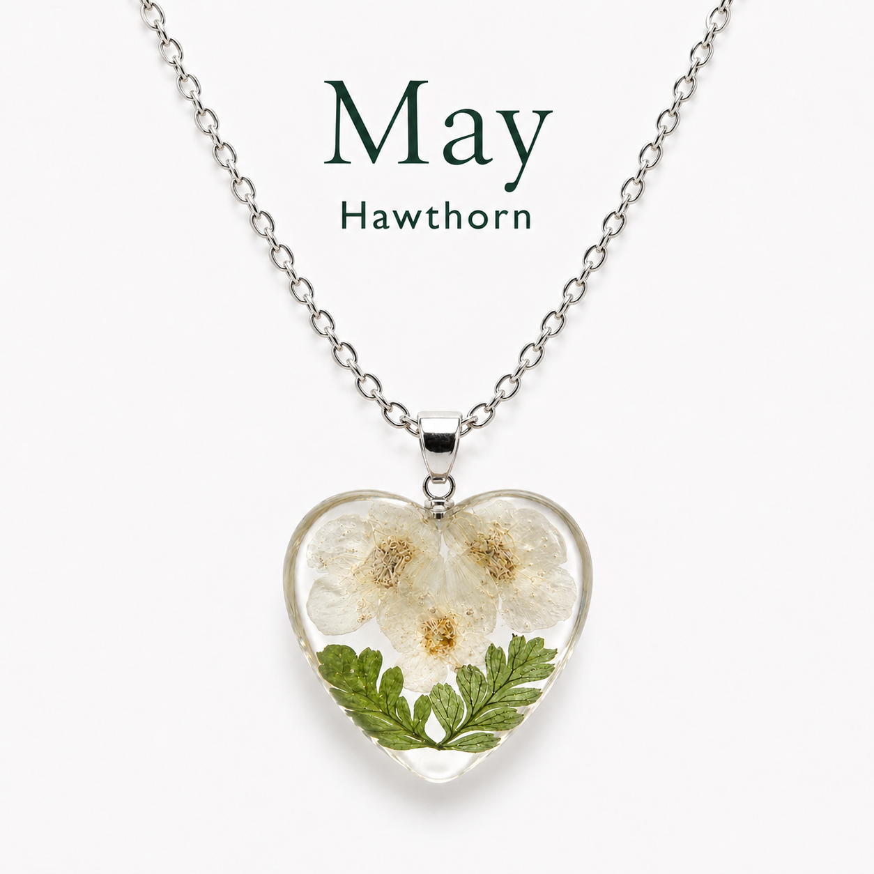 May Hawthorn Heart Shaped Necklace