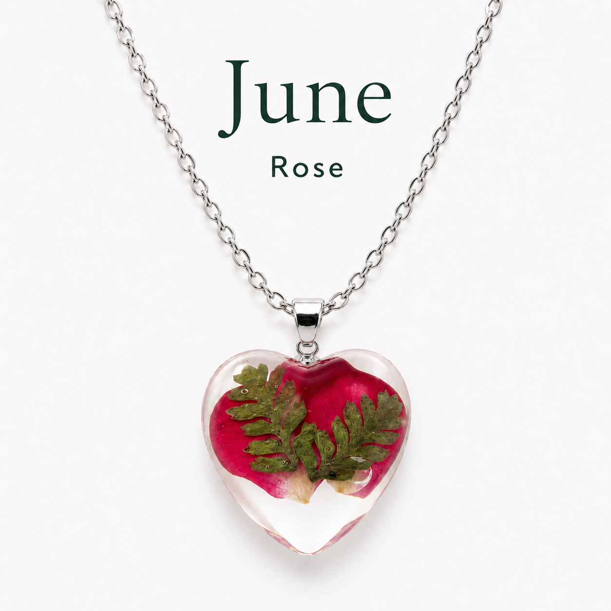 June Rose Heart Shaped Necklace