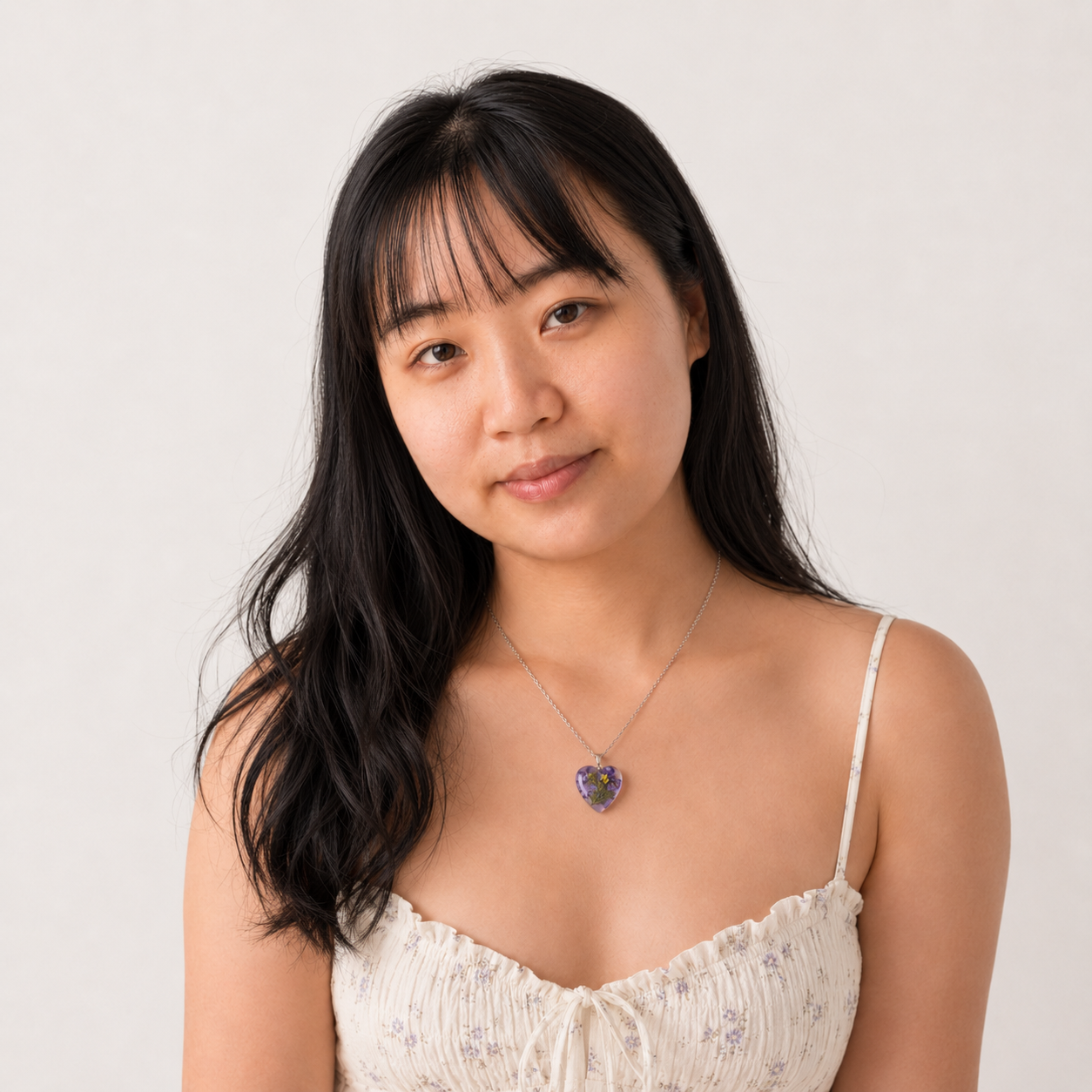 February Violet Heart Shaped Necklace