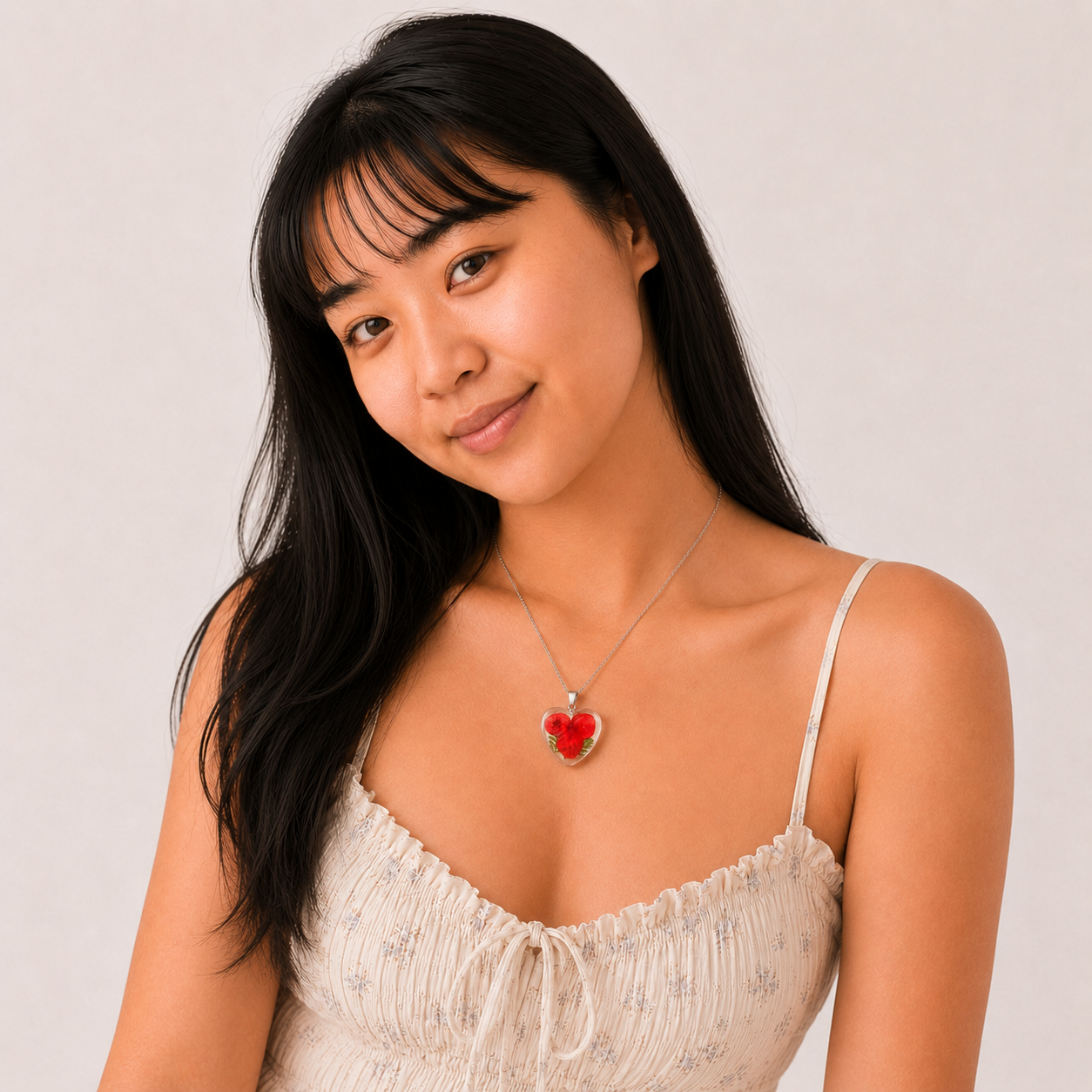 October Dhalia Heart Shaped Necklace