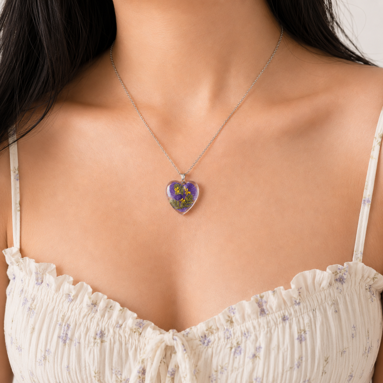 February Violet Heart Shaped Necklace