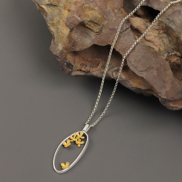 Falling Osmanthus Silver Necklace
