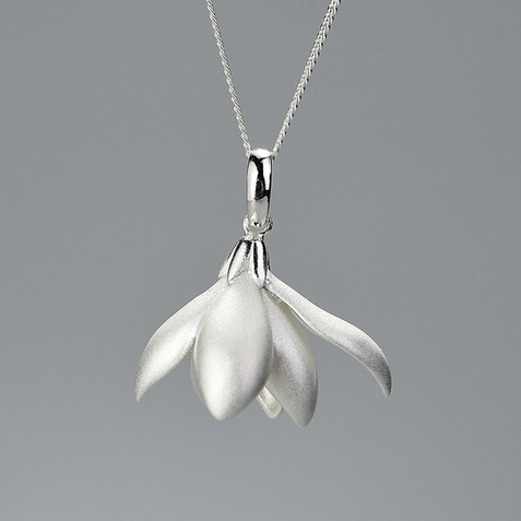 Sterling Silver Magnolia Necklace