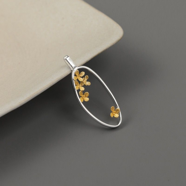 Falling Osmanthus Silver Necklace